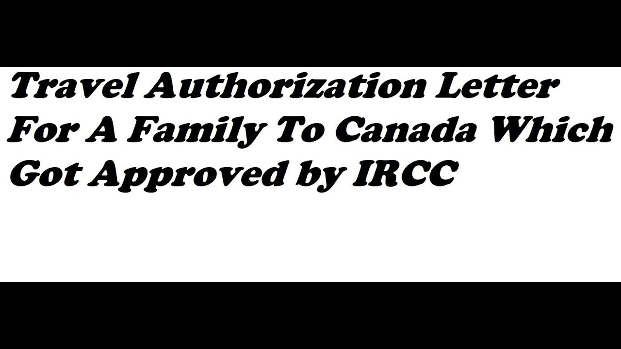 travel authorization letter canada